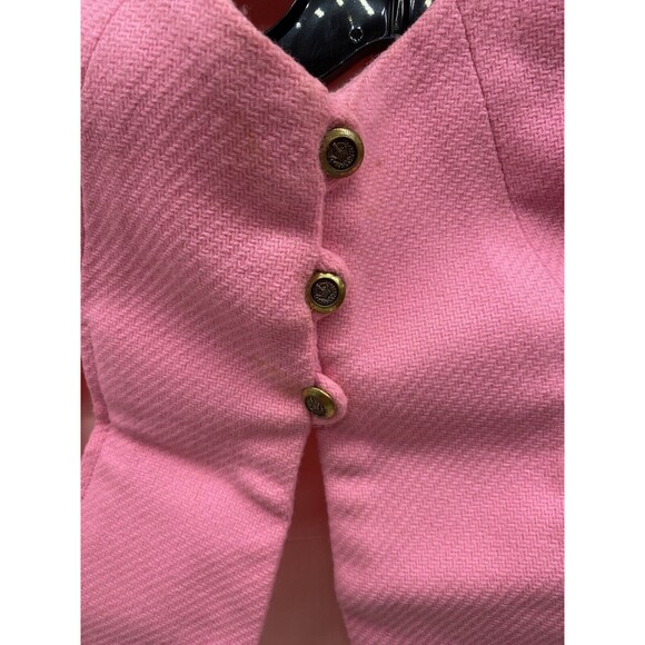 Adorable Pink Little Girls Cape w￼/ 3 Buttons Arm holes 18” Long 1960s Poncho - Picture 4 of 16